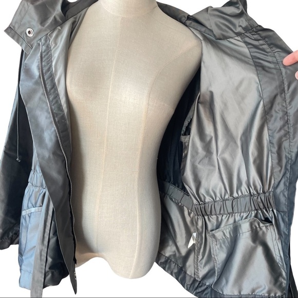 Teenflo Sz.14 silver lightweight belted front zip jacket glamcore cybercore - Picture 5 of 11